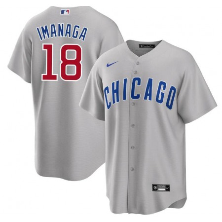 Men's Chicago Cubs #18 Shota Imanaga Grey Cool Base Stitched Baseball Jersey