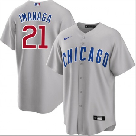 Men's Chicago Cubs #21 Shota Imanaga Grey Cool Base Stitched Baseball Jersey