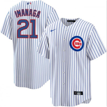 Men's Chicago Cubs #21 Shota Imanaga White Cool Base Stitched Baseball Jersey