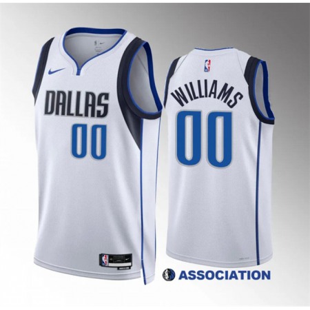 Men's Dallas Mavericks #00 Brandon Williams White Association Edition Stitched Basketball Jersey