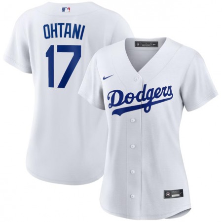 Women's Los Angeles Dodgers #17 Shohei Ohtani White Stitched Jersey(Run Small)