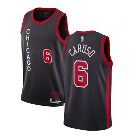 Men's Chicago Bulls #6 Alex Caruso Black 2023/24 City Edition Stitched Basketball Jersey