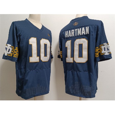 Men's Notre Dame Fighting Irish #10 Sam Hartman Navy With Name Limited Stitched Jersey