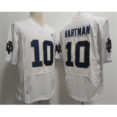 Men's Notre Dame Fighting Irish #10 Sam Hartman White With Name Stitched Jersey