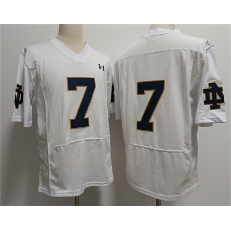 Men's Notre Dame Fighting Irish #7 Audric Estime White Stitched Jersey