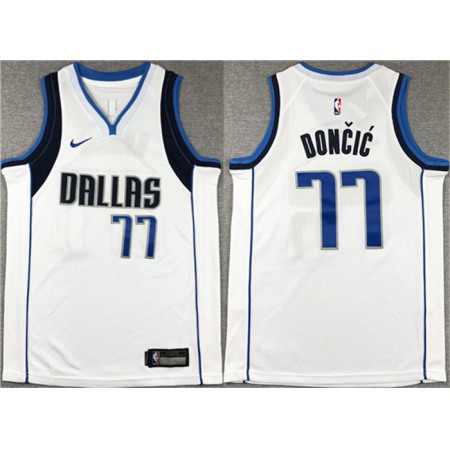 Youth Dallas Mavericks #77 Luka Doncic White Stitched Basketball Jersey