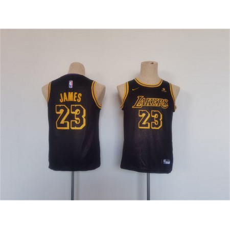 Youth Los Angeles Lakers #23 LeBron James Black Stitched Basketball Jersey