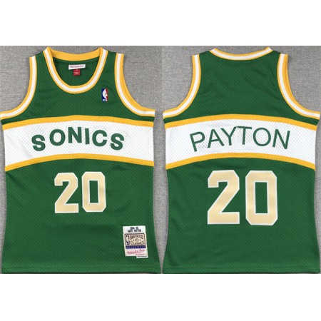 Youth Oklahoma City Thunder #20 Gary Payton Green/White Stitched Basketball Jersey