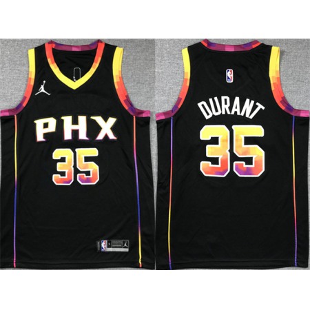 Youth Phoenix Suns #35 Kevin Durant Black 2022/23 Statement Edition Stitched Basketball Jersey