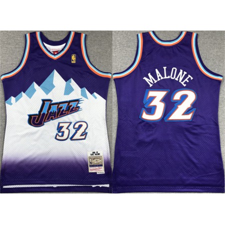 Youth Utah Jazz #32 Karl Malone Purple Stitched Basketball Jersey
