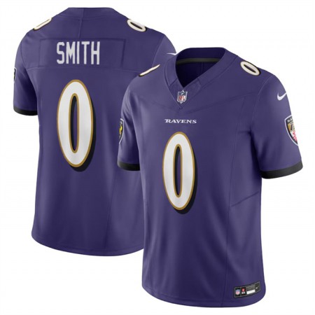 Men's Baltimore Ravens #0 Roquan Smith Purple 2023 F.U.S.E. Vapor Limited Football Jersey