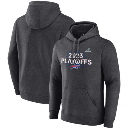 Men's Buffalo Bills Heather Charcoal 2023 Playoffs Fleece Pullover Hoodie