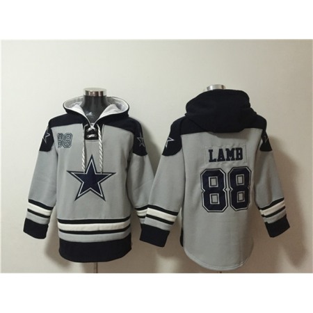 Men's Dallas Cowboys #88 CeeDee Lamb Grey Ageless Must-Have Lace-Up Pullover Hoodie