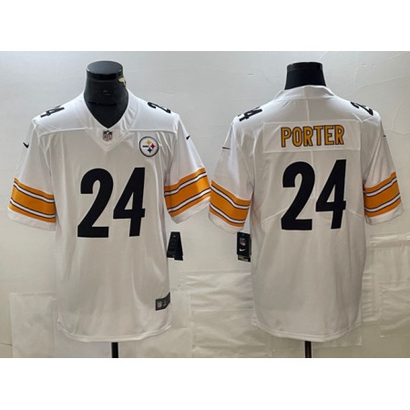 Men's Pittsburgh Steelers #24 Joey Porter Jr. White Vapor Untouchable Limited Stitched Jersey
