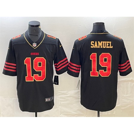 Men's San Francisco 49ers #19 Deebo Samuel Black Gold Stitched Jersey