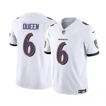 Men's Baltimore Ravens #6 Patrick Queen White 2023 F.U.S.E. Vapor Limited Football Jersey