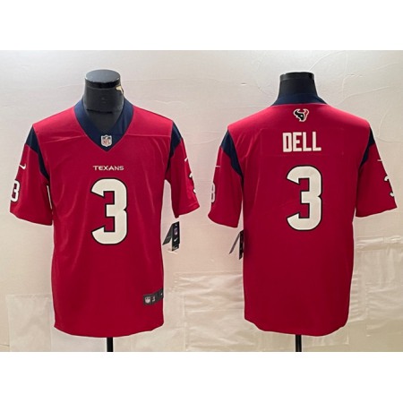 Men's Houston Texans #3 Tank Dell Red Vapor Untouchable Stitched Football Jersey