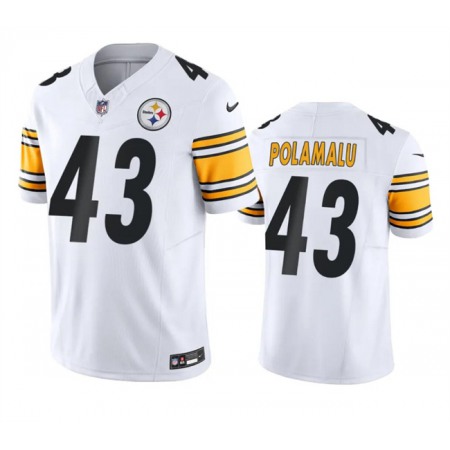 Men's Pittsburgh Steelers #43 Troy Polamalu White 2023 F.U.S.E. Vapor Untouchable Color Rish Limited Jersey