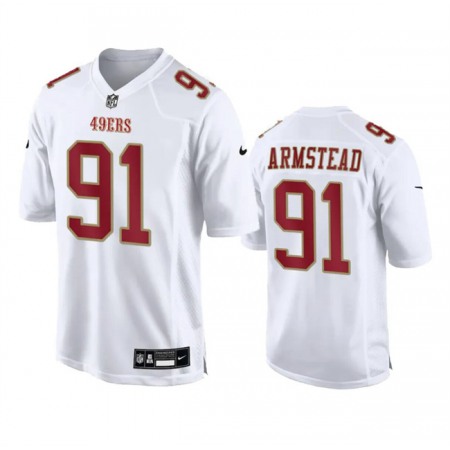 Men's San Francisco 49ers #91 Arik Armstead White Fashion Limited Stitched Game Football Jersey
