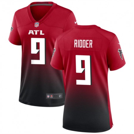 Women's Atlanta Falcons #9 Desmond Ridder Red/Black Stitched Jersey(Run Small)