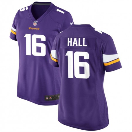 Women's Minnesota Vikings #16 Jaren Hall Purple Stitched Jersey(Run Small)