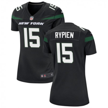 Women's New York Jets #15 Brett Rypien Black Stitched Football Jersey(Run Small)
