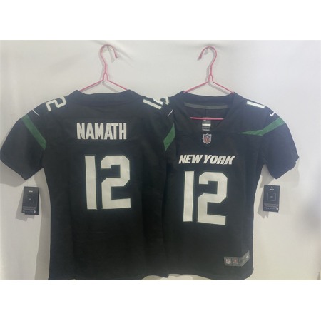 Youth New York Jets #12 Joe Namath Black Vapor Untouchable Limited Stitched Jersey