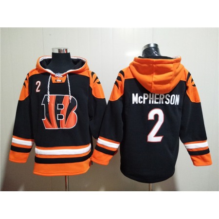 Men's Cincinnati Bengals #2 Evan McPherson Orange/Black Ageless Must-Have Lace-Up Pullover Hoodie
