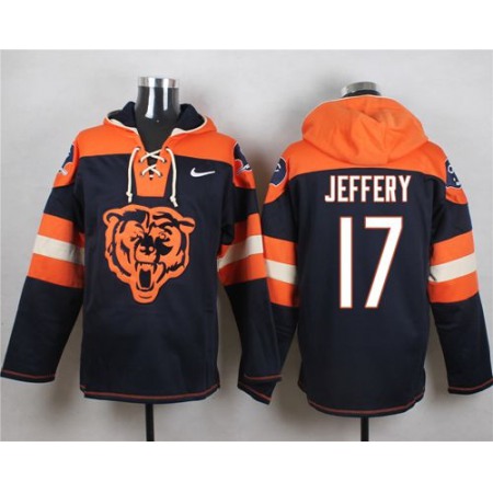 Nike Bears #17 Alshon Jeffery Navy Blue Player Pullover NFL Hoodie