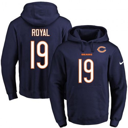 Nike Bears #19 Eddie Royal Navy Blue Name & Number Pullover NFL Hoodie