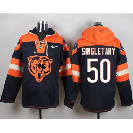 Nike Bears #50 Mike Singletary Navy Blue Player Pullover NFL Hoodie