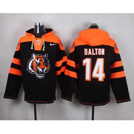 Nike Bengals #14 Andy Dalton Black Player Pullover NFL Hoodie