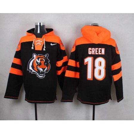 Nike Bengals #18 A.J. Green Black Player Pullover NFL Hoodie