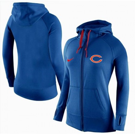 Women's Nike Chicago Bears Full-Zip Performance Hoodie Blue