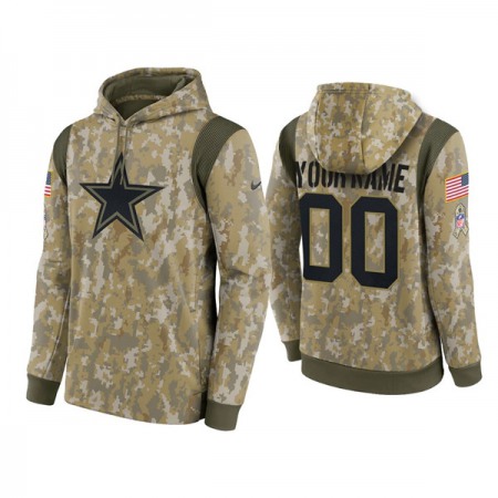 Men's Dallas Cowboys Active Player Custom Camo 2021 Salute To Service Therma Performance Pullover Hoodie