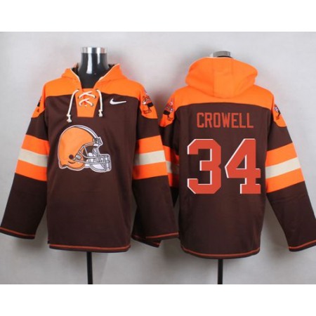 Nike Browns #34 Isaiah Crowell Brown Player Pullover NFL Hoodie