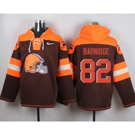 Nike Browns #82 Gary Barnidge Brown Player Pullover NFL Hoodie