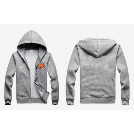 Nike Cleveland Browns Authentic Logo Hoodie Grey