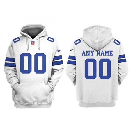 Men's Dallas Cowboys Customized White Pullover Hoodie