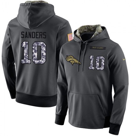 NFL Men's Nike Denver Broncos #10 Emmanuel Sanders Stitched Black Anthracite Salute to Service Player Performance Hoodie