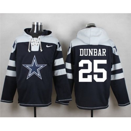 Nike Cowboys #25 Lance Dunbar Navy Blue Player Pullover NFL Hoodie