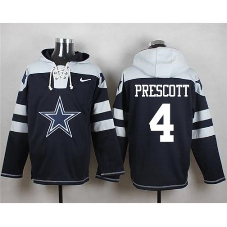 Nike Cowboys #4 Dak Prescott Navy Blue Player Pullover NFL Hoodie