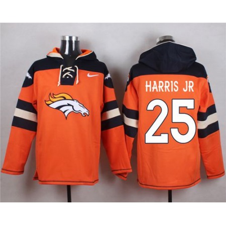 Nike Broncos #25 Chris Harris Jr Orange Player Pullover NFL Hoodie