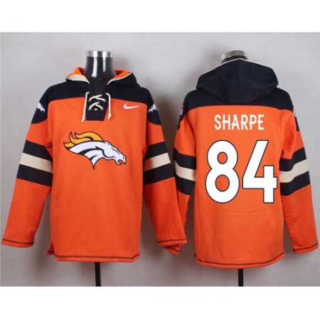 Nike Broncos #84 Shannon Sharpe Orange Player Pullover NFL Hoodie