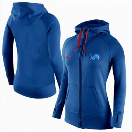 Women's Nike Detroit Lions Full-Zip Performance Hoodie Blue