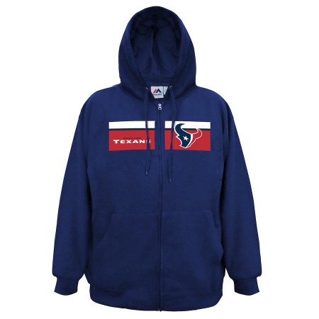 Men's Houston Texans Navy Majestic Big & Tall Touchback Full-Zip NFL Hoodie