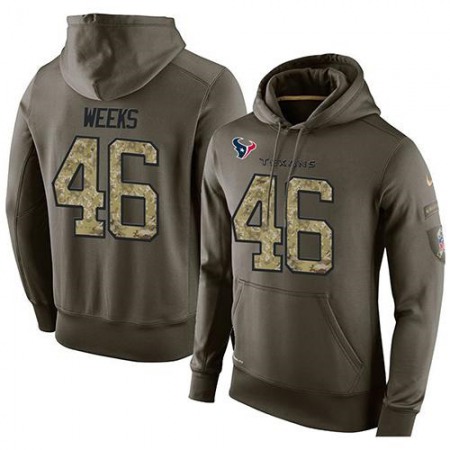 NFL Men's Nike Houston Texans #46 Jon Weeks Stitched Green Olive Salute To Service KO Performance Hoodie