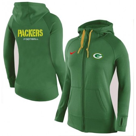 Women's Nike Green Bay Packers Full-Zip Performance Hoodie Green