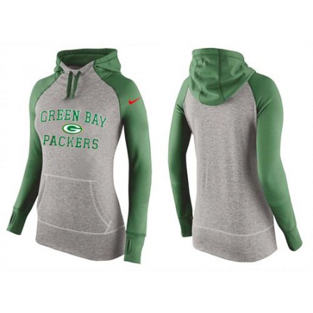 Women's Nike Green Bay Packers Performance Hoodie Grey & Green