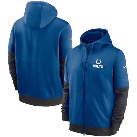 Men's Indianapolis Colts Royal Sideline Impact Lockup Performance Full-Zip Hoodie